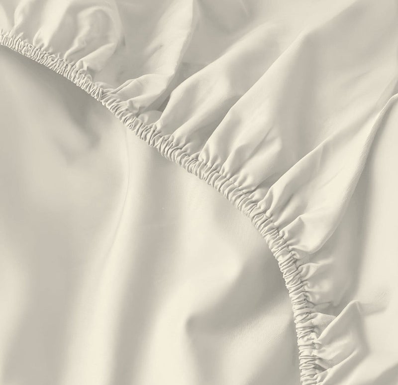 Deluxe Ivory White Comfy Fitted Bed Linen Set (3 Pieces) - 120 cm - Image 2